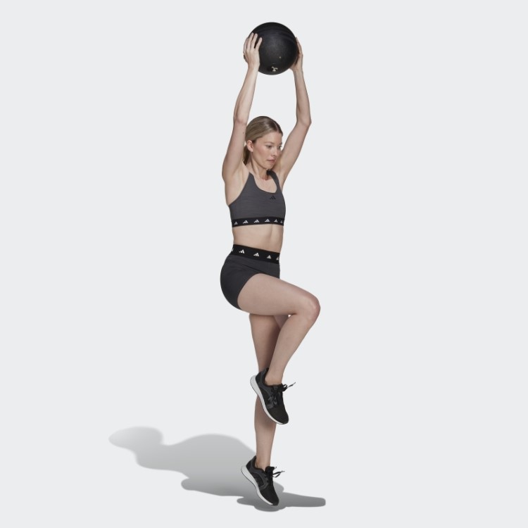 Leggings Curtas De 3 Polegadas Cinza Escuro Urze Techfit Adidas