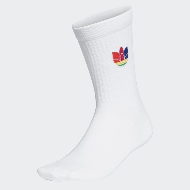 Meias Brancas Adidas 3d Trefoil Manguito