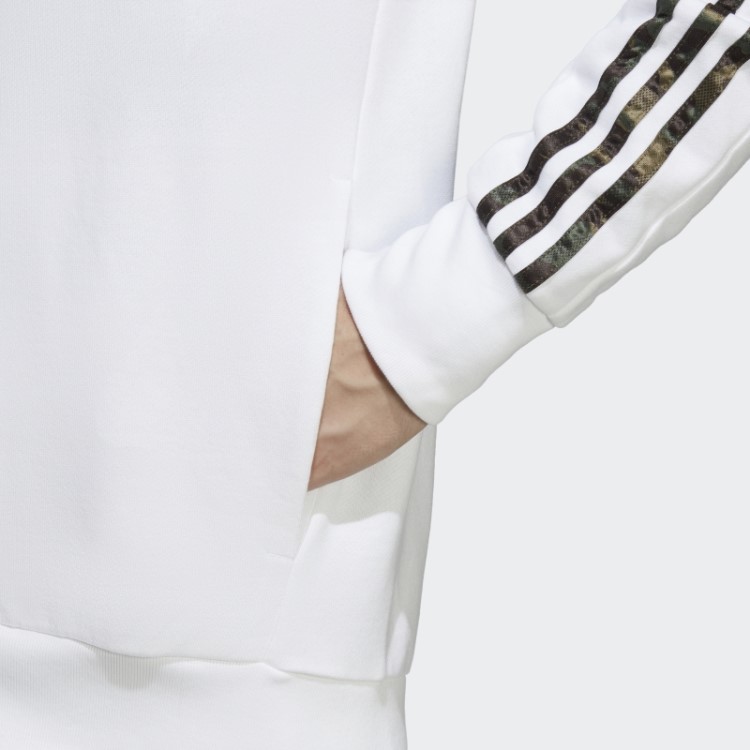 Hot Adidas Essentials French Terry 3 Stripes Moletom Com Zíper Completo Branco