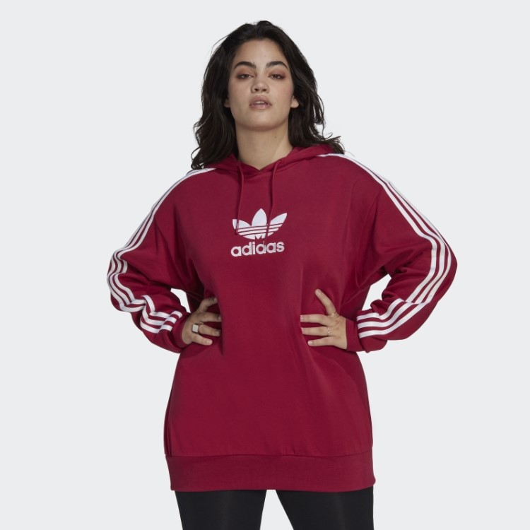Moletom Com Capuz Adicolor Trefoil (tamanho Grande) Bordô Adidas