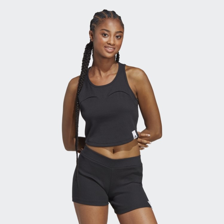 Regata Estilosa Lounge Rib Preta Adidas
