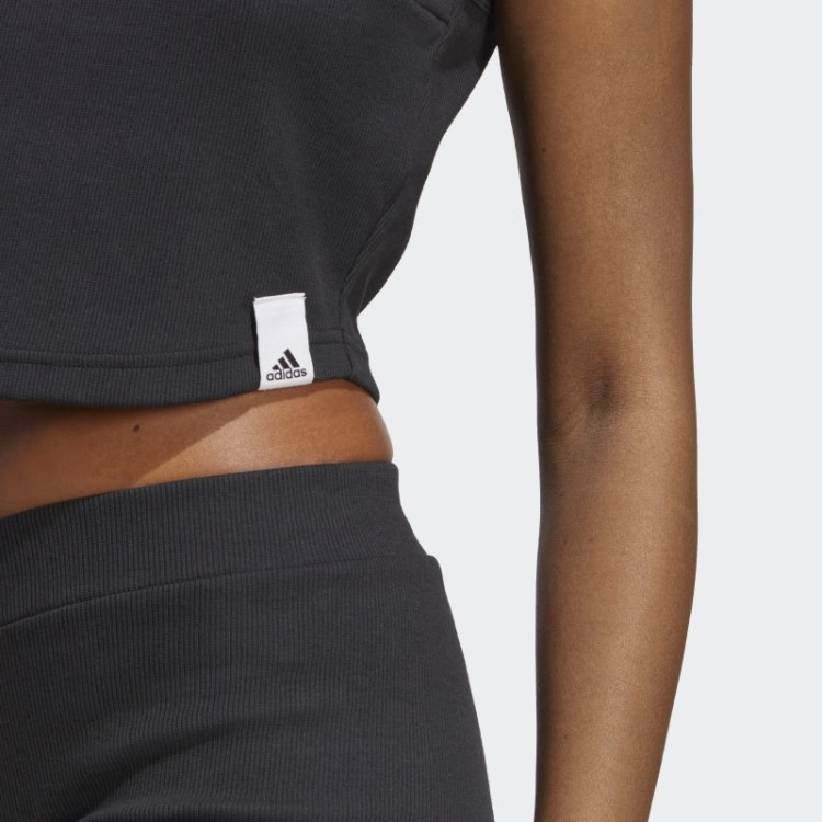 Regata Estilosa Lounge Rib Preta Adidas