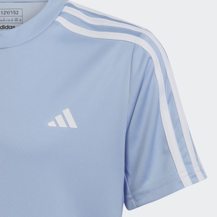 Camiseta Azul Dawn Train Essentials Aeroready Com As Três Listras De Ajuste Regular Adidas