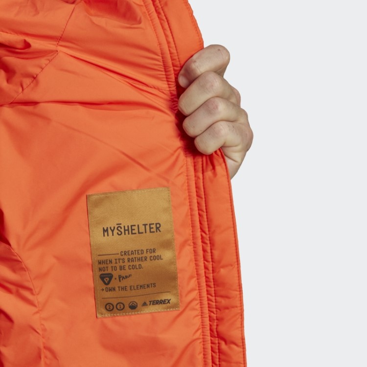 Laranja Adidas Terrex Myshelter Jaqueta Acolchoada Com Capuz Primaloft
