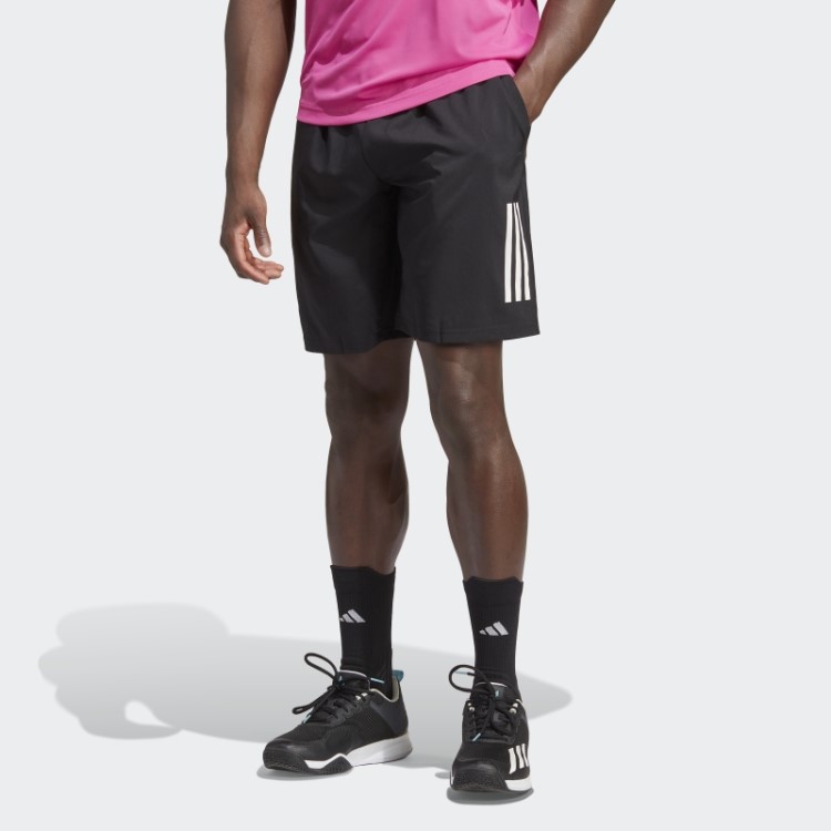 Calção De Tênis Adidas Club 3 Listras Preto Quente
