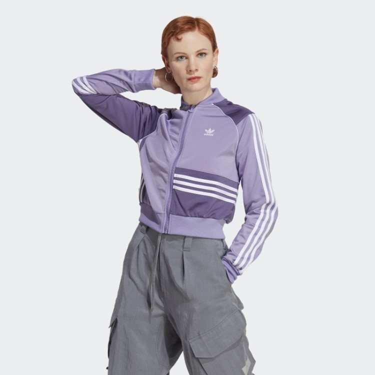 Jaqueta Cropped Adidas Lilás
