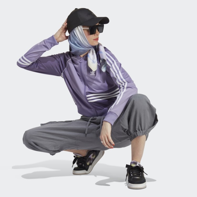 Jaqueta Cropped Adidas Lilás