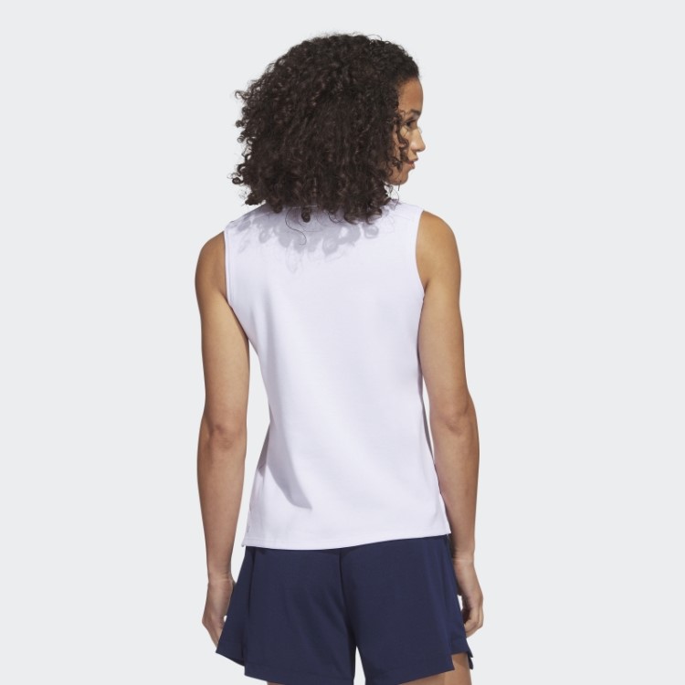 Camisa Polo Branca Adidas Go-to Piqué Sem Mangas
