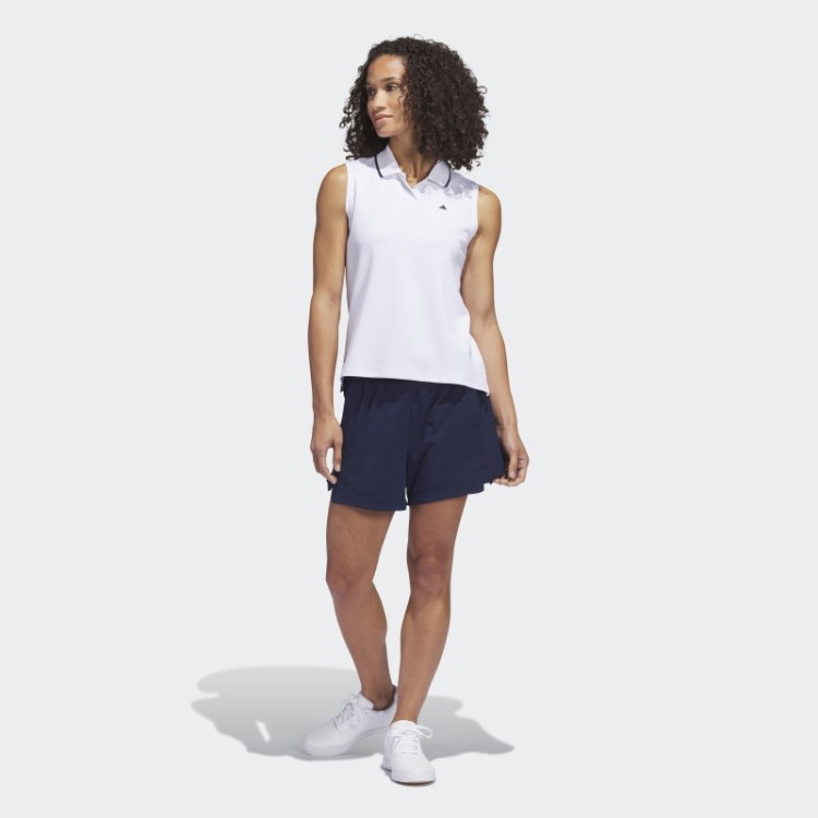 Camisa Polo Branca Adidas Go-to Piqué Sem Mangas