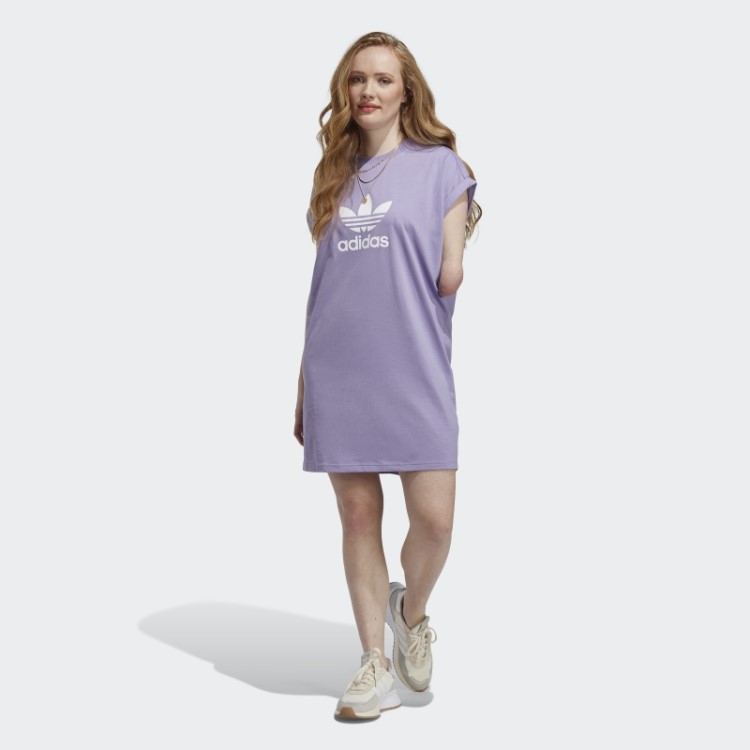 Adidas Vestido Lilás Adicolor Classics Trefoil