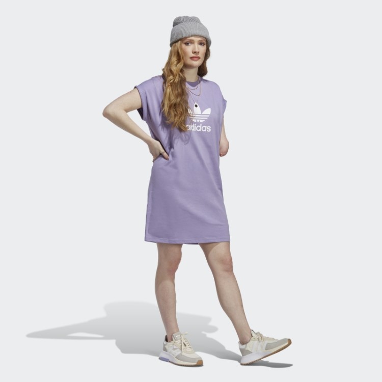 Adidas Vestido Lilás Adicolor Classics Trefoil
