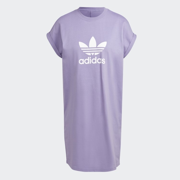 Adidas Vestido Lilás Adicolor Classics Trefoil