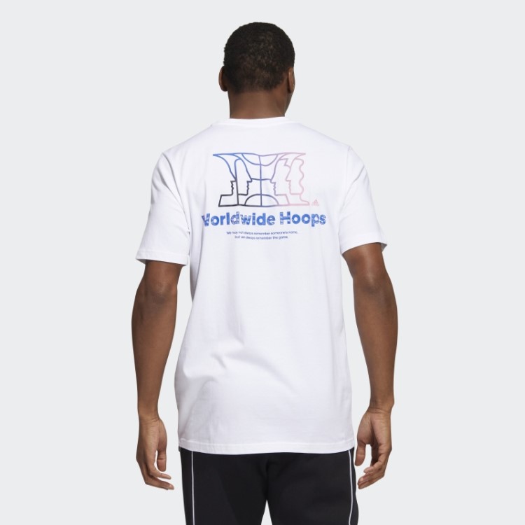 Adidas Camiseta Branca Com Gráfico Da História Do Basquete Mundial