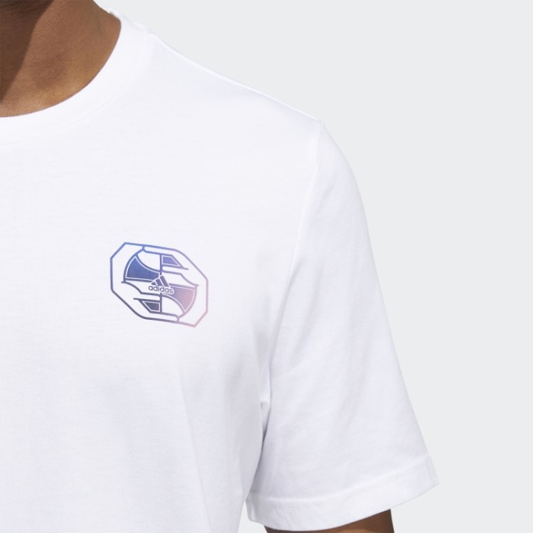 Adidas Camiseta Branca Com Gráfico Da História Do Basquete Mundial