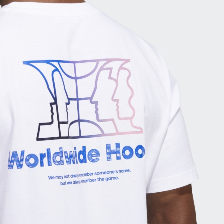 Adidas Camiseta Branca Com Gráfico Da História Do Basquete Mundial