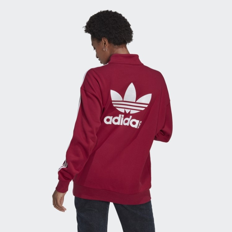 Moletom Adidas Adicolor Trevo Com Zíper Bordô