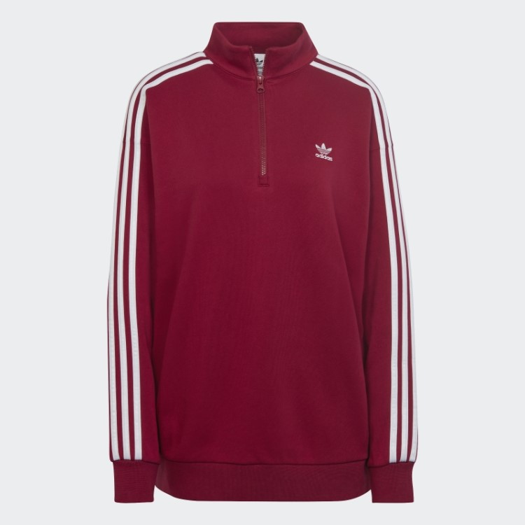 Moletom Adidas Adicolor Trevo Com Zíper Bordô