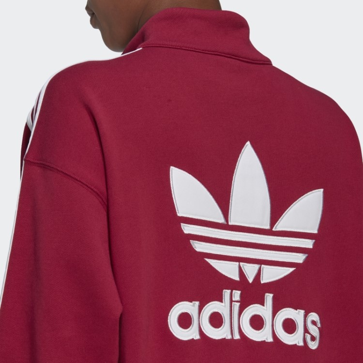 Moletom Adidas Adicolor Trevo Com Zíper Bordô