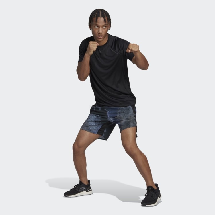 Adidas D4t Hiit Shorts De Treino Com Estampa Allover Preto Fashion