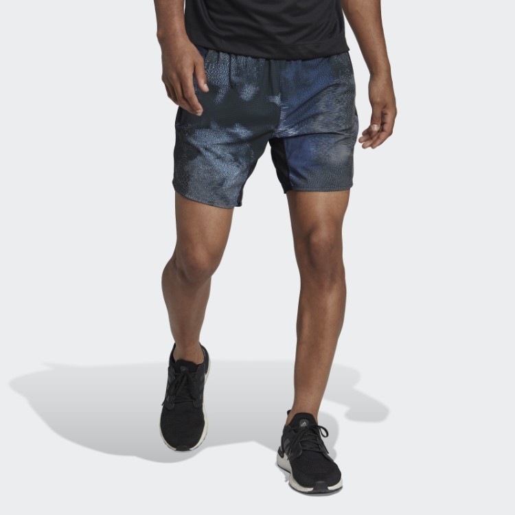 Adidas D4t Hiit Bermuda Preta Com Estampa Allover