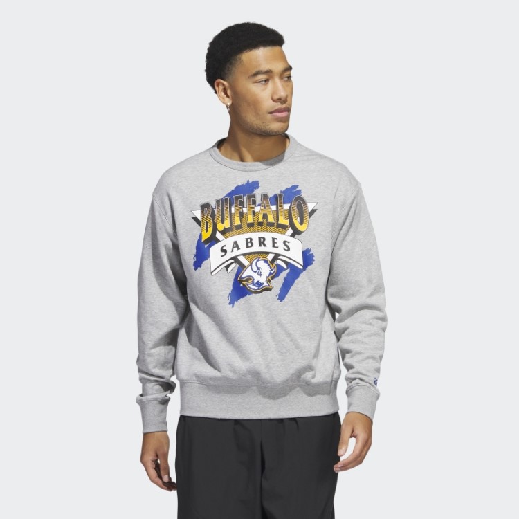 Sabres Moletom Vintage Crew Cinza Médio Adidas
