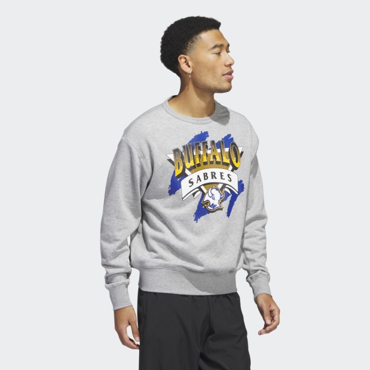 Sabres Moletom Vintage Crew Cinza Médio Adidas