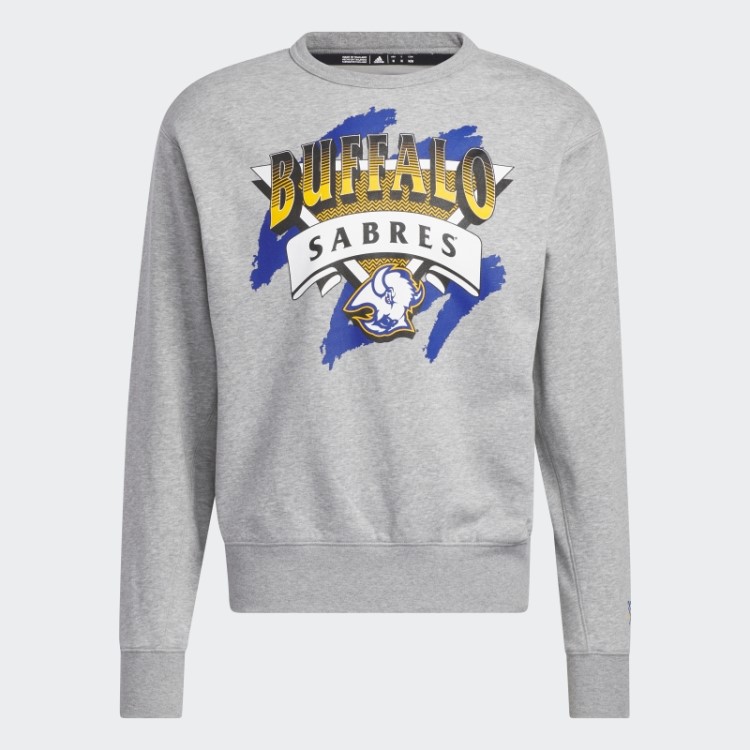 Sabres Moletom Vintage Crew Cinza Médio Adidas