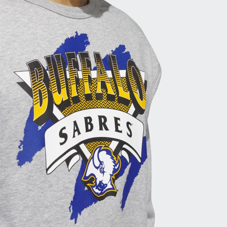 Sabres Moletom Vintage Crew Cinza Médio Adidas