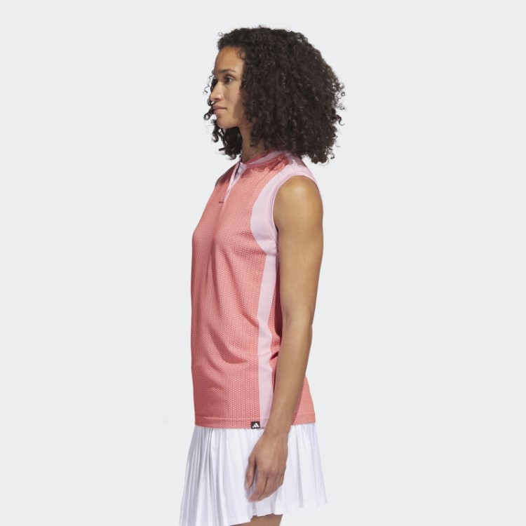 Camisa Polo Vermelha Ultimate365 Tour Sem Mangas Primeknit Adidas