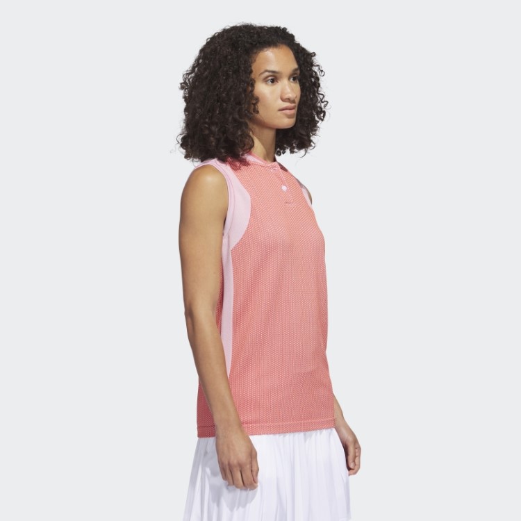 Camisa Polo Vermelha Ultimate365 Tour Sem Mangas Primeknit Adidas