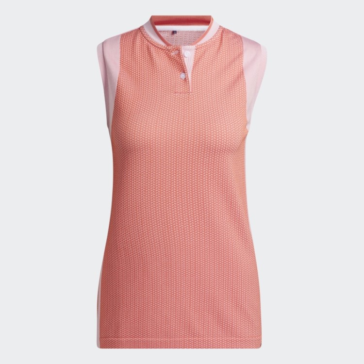 Camisa Polo Vermelha Ultimate365 Tour Sem Mangas Primeknit Adidas