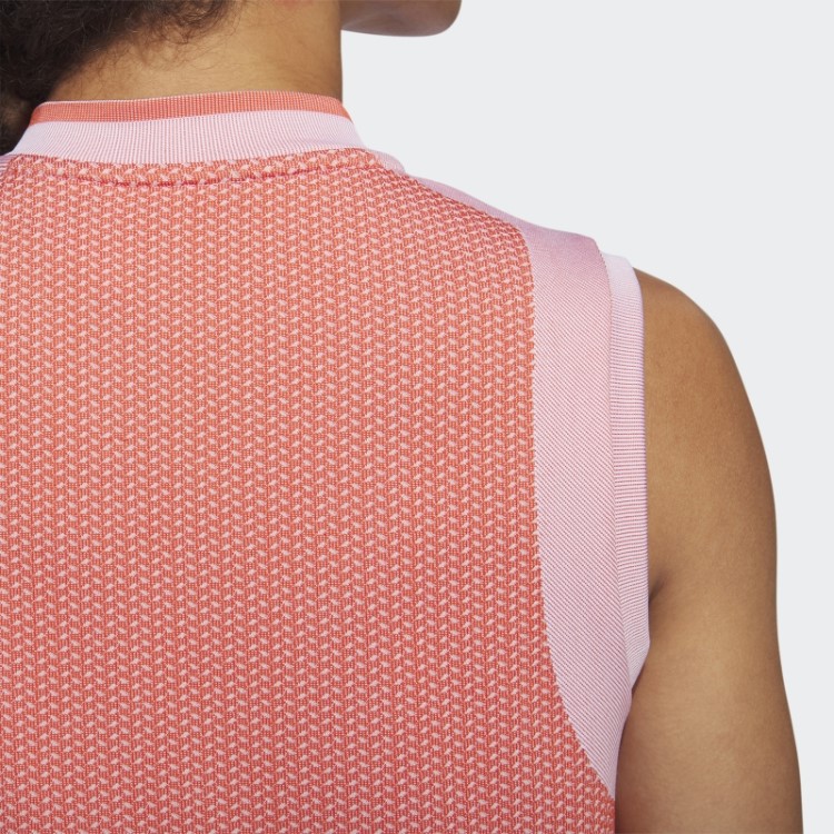 Adidas Ultimate365 Tour Camisa Polo Sem Manga Primeknit Vermelha