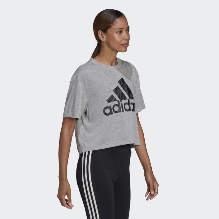 Cinza Médio Aeroready Projetado Para Mover Camiseta Com Estampa De Tigre Adidas