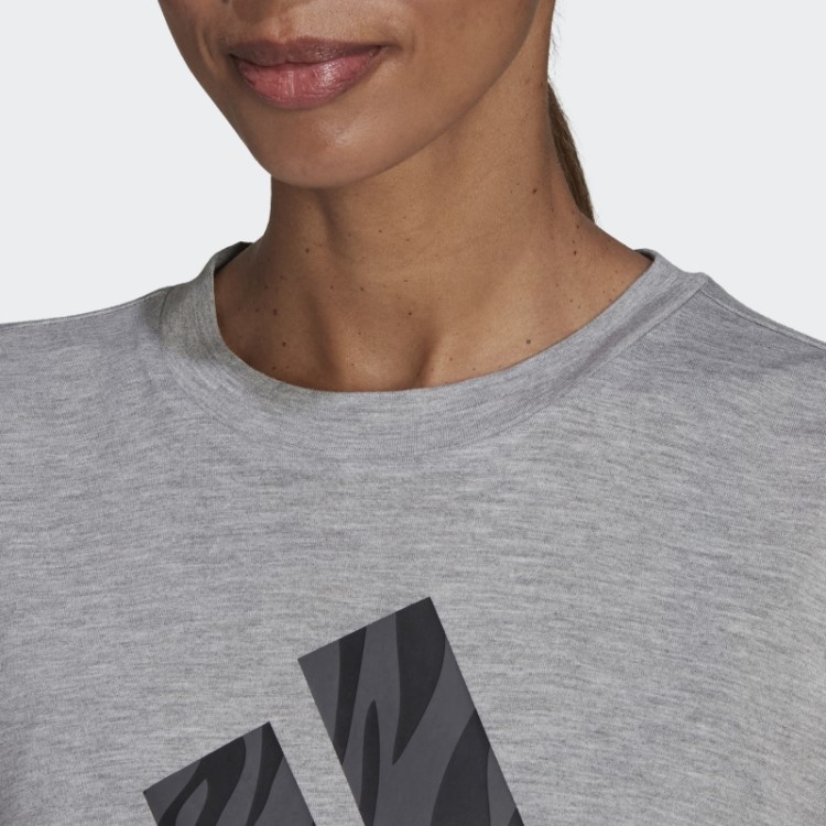 Cinza Médio Aeroready Projetado Para Mover Camiseta Com Estampa De Tigre Adidas