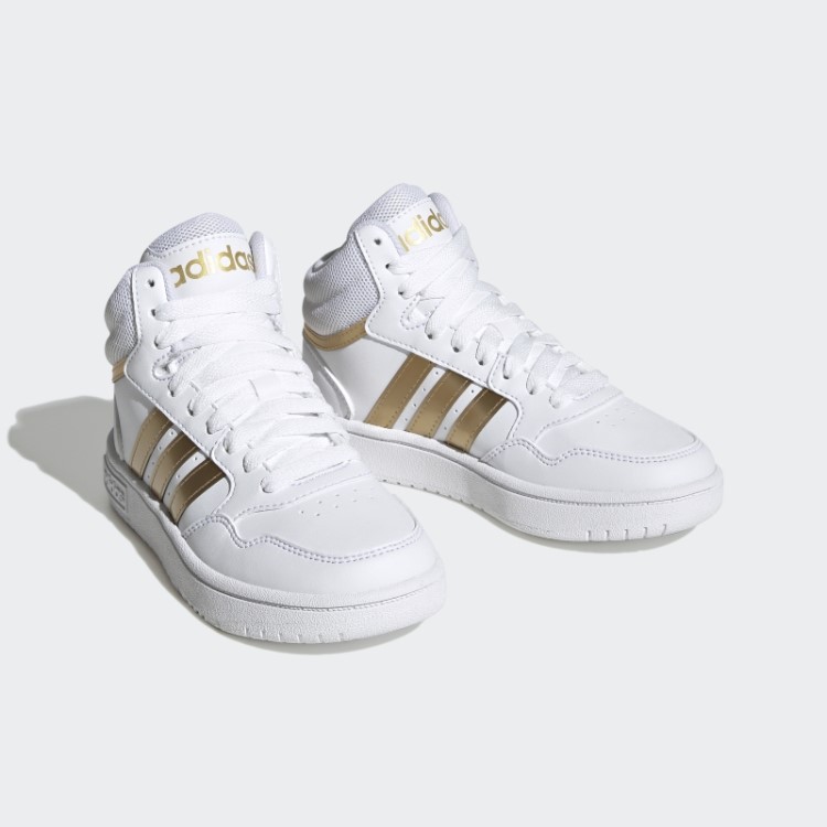Adidas Hoops Mid Lifestyle Tênis De Renda De Basquete Branco