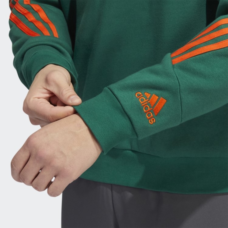 Moletom Com As Três Listras Verde Escuro Da Adidas