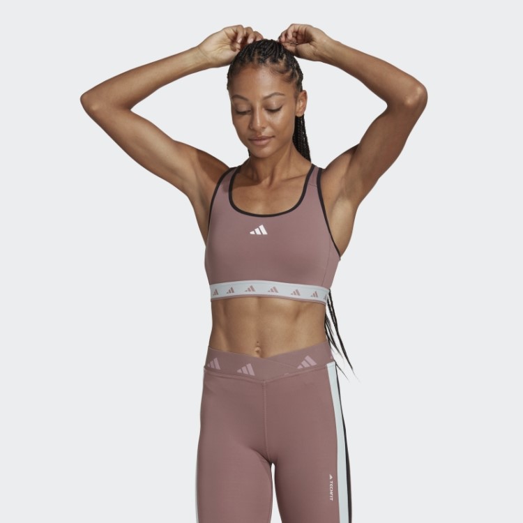 Sutiã Techfit De Suporte Médio Adidas Hyperglam Powerreact Roxo