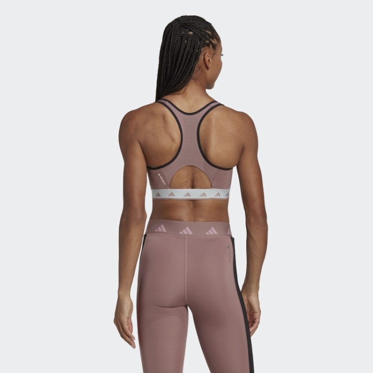 Sutiã Techfit De Suporte Médio Adidas Hyperglam Powerreact Roxo