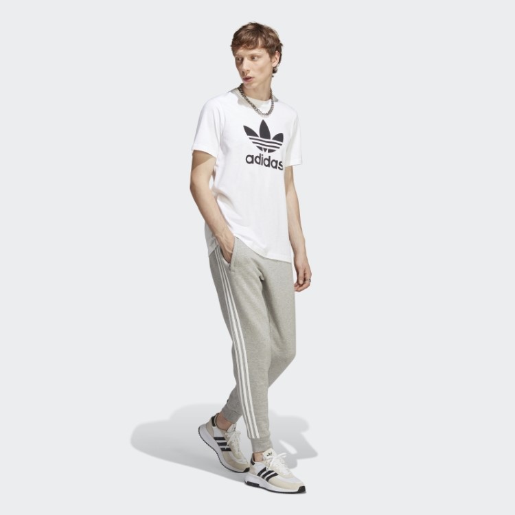 Calça Adicolor Classics Cinza Médio Com As Três Listras Adidas