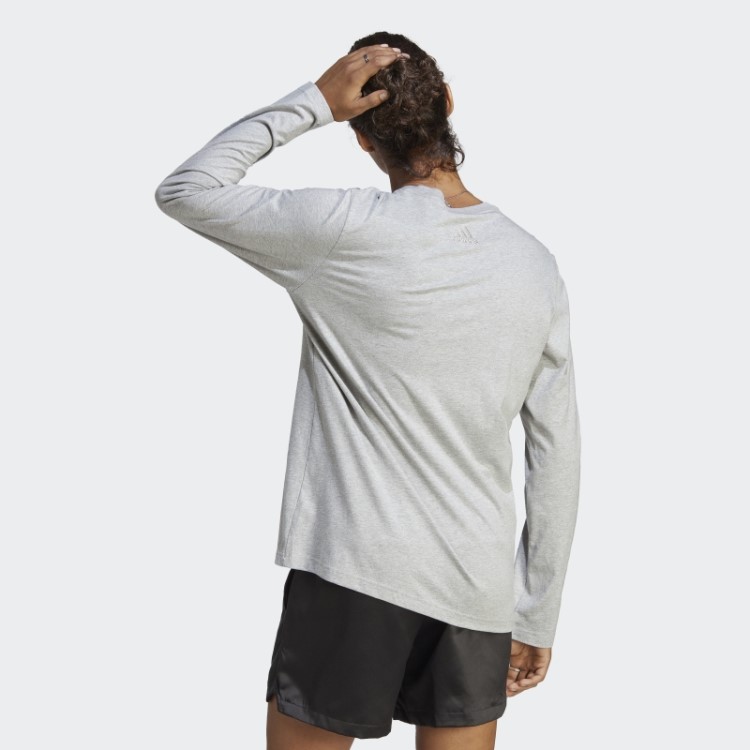 Essentials Camiseta Manga Longa Cinza Médio Adidas