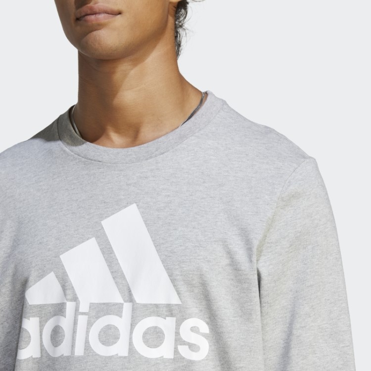 Essentials Camiseta Manga Longa Cinza Médio Adidas