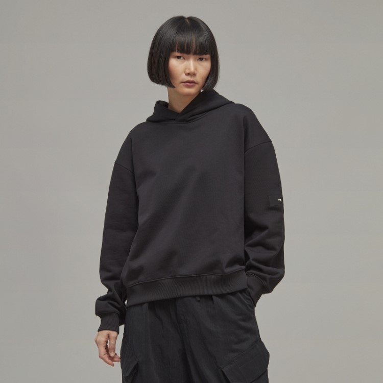 Y-3 Moletom Com Capuz Quadrado Felpudo De Algodão Orgânico Adidas Estiloso