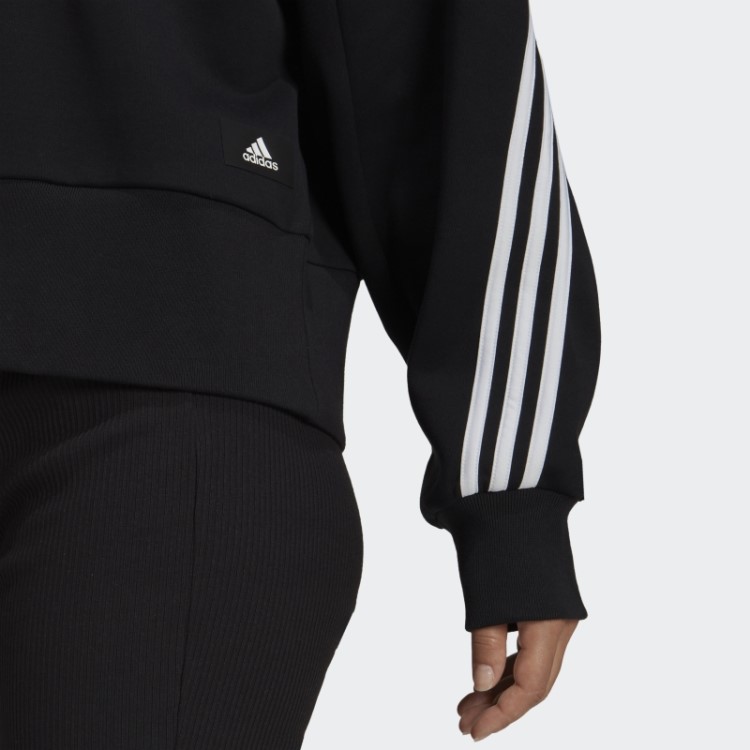 Moletom Com As Três Listras Preta Adidas Future Icons