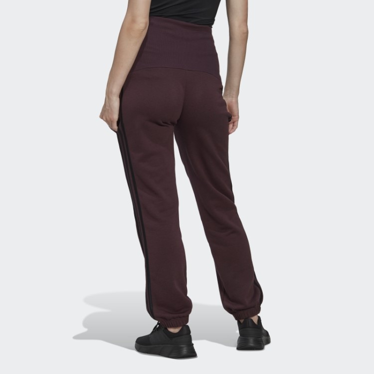 Calça De Algodão Com As Três Listras Adidas Marrom Essencial (maternidade)