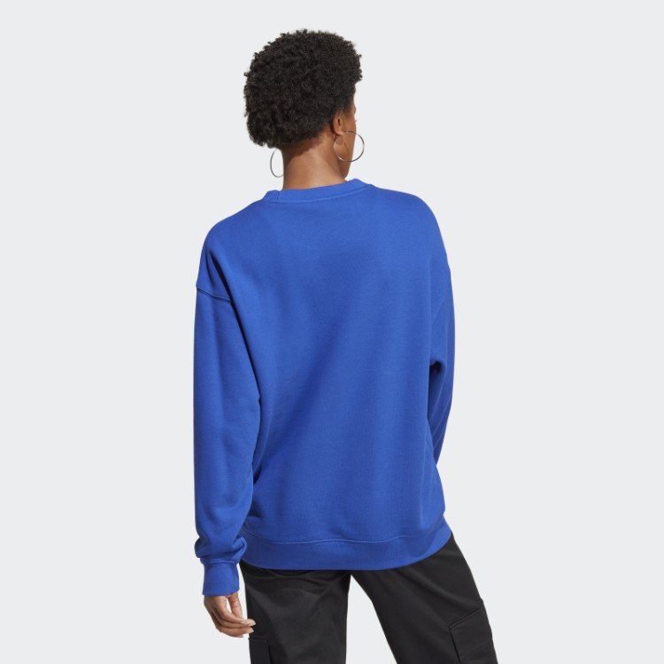 Elegante Moletom Azul Adidas Trefoil Crew