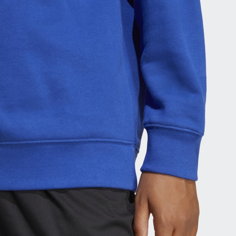 Elegante Moletom Azul Adidas Trefoil Crew