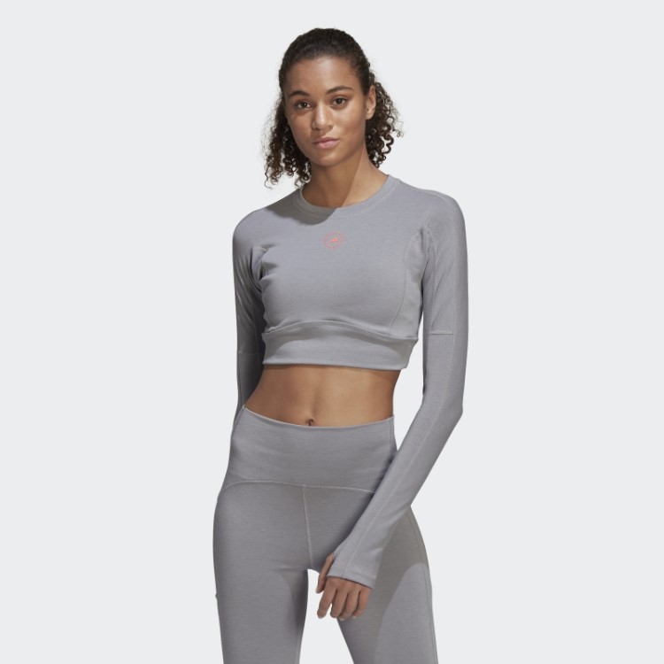 Adidas By Stella Mccartney Truestrength Cropped Manga Longa Hot Light Onix
