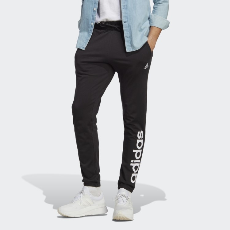 Essentials Joggers De Jérsei Simples Com Punho Elástico Afunilado E Logo Preto Adidas