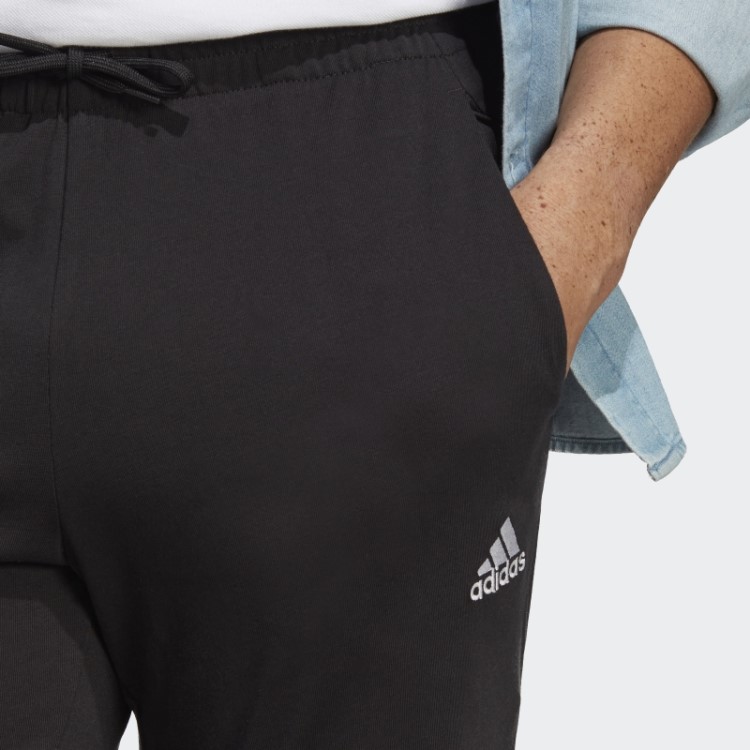 Essentials Joggers De Jérsei Simples Com Punho Elástico Afunilado E Logo Preto Adidas
