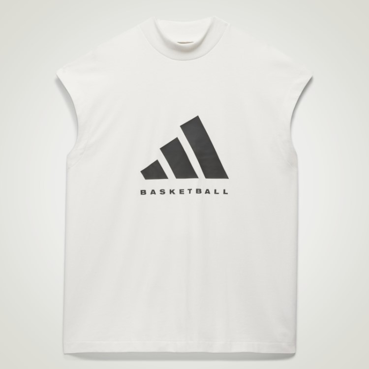 Camiseta Branca Sem Mangas De Basquete Adidas